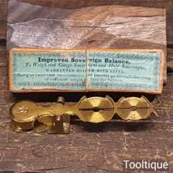 Near Mint Antique Simmons Improved Warranted Brass Sovereign Balance Scales