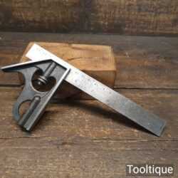 Vintage L.S. Starrett Cast Steel Adjustable Combination Square - Fully Refurbished