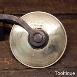 Vintage J. Francis London Brass Double-Lined Bookbinding Wheel - Good Condition