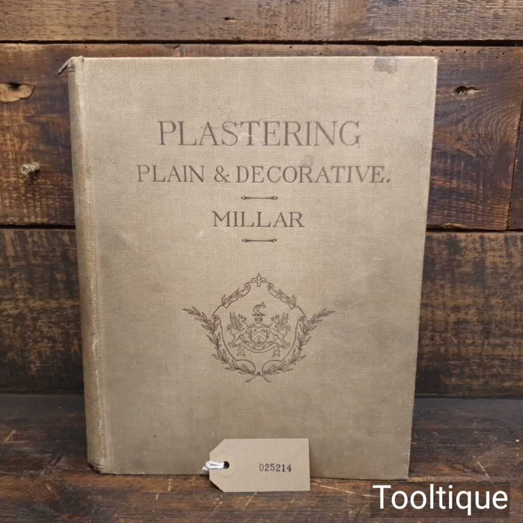 Rare Antique 1897 Early Edition Plastering Plain & Decorative Book by William Millar