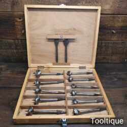 Scarce Vintage Set 11 Auger Bits Larger 1” – 2 ¼” Sized - Sharpened Ready To Use