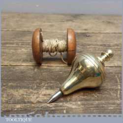 Large 19th C Bell Shaped Brass Plumb Bob Marked No 7 4” Length