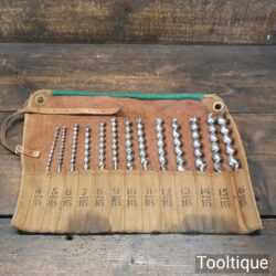 Vintage Set 13 Various Auger Bits Roll - Sharpened Ready To Use