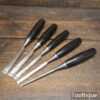 Vintage Set 5 Stanley No: 5001 Bevel Edge Chisels - Sharpened Refurbished