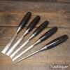 Vintage Set 5 Stanley No: 5001 Bevel Edge Chisels - Sharpened Refurbished