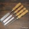 Vintage Set 4 Marples Firmer Chisels Beech Handles - Sharpened Refurbished