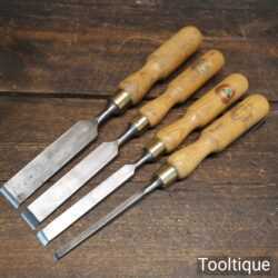 Vintage Set 4 Marples Firmer Chisels Beech Handles - Sharpened Refurbished