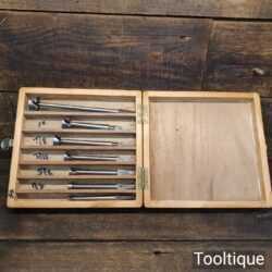 Scarce Vintage Set 7 No: Forstner Bits For Brace - Custom Wooden Box