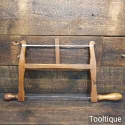 Vintage Beechwood Bow Saw With Boxwood Handles - Good Condition