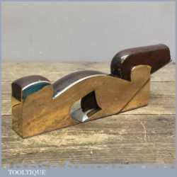 Antique H Slater Brass & Rosewood Infill Shoulder Plane - Sweated Steel Sole