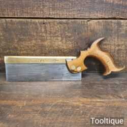 Vintage Colver Brother 8" Brass Back Dovetail Saw 14 TPI - Sharpened Refurbished