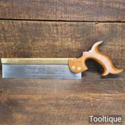 Vintage Drabble & Sanderson 9” Pistol Grip Brass Back Tenon Saw 17 TPI - Sharpened