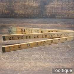 Vintage Asset Holland No: 3543 Boxwood & Brass 36” Folding Ruler - Excellent Condition