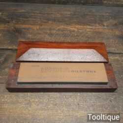 Vintage Norton India Fine Oil Stone 8" x 2" Rosewood Box - Lapped Flat