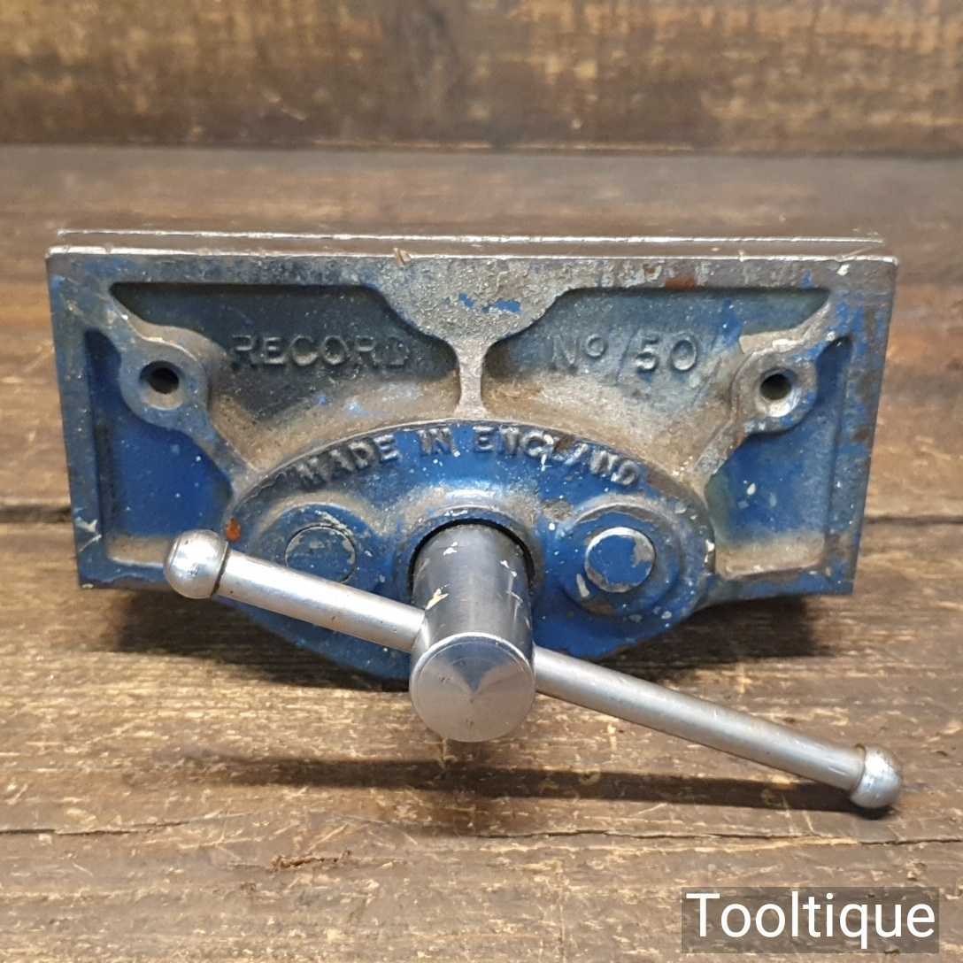 Vintage Record No 50 Cast Steel Bench Vice With 6″ Jaws Good