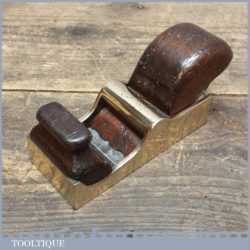 Vintage Low Angle Brass Rosewood Infill Chariot Plane Measuring 4 ¾” Long
