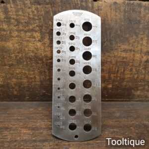 Vintage Moore & Wright No: 1059 Cast Steel Wire Gauge - Good Condition