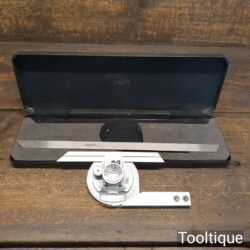Vintage Moore & Wright Metric Vernier Bevel Protractor Gauge In Original Box