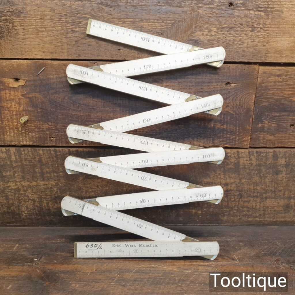 Vintage German Ertel Werk Muchen 2 Metre Zigzag Levelling Rule - Original Condition