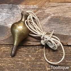 T25744 - Vintage miniature rare 2" Edward Preston brass plumb bob with steel tip in good used condition.