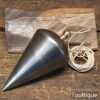 Vintage 4” Cast Steel Plumb Bob With Brass Insert - Good Condition