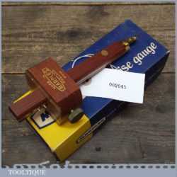 Vintage Boxed Marples No: 2514 Mahogany Brass Mortice Gauge