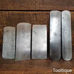 Variety of 5 No: Vintage High Carbon Spring Steel Shaped Cabinet Scrapers