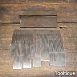 Vintage Set 10 String Steel Graining Combs in Metal Box - Good Condition.