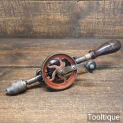 Antique Millers Falls No 2 Double Pinion Egg Beater Hand Drill - Rosewood Handles