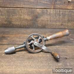 Vintage Double Pinion Egg Beater Hand Drill With Quick Release Chuck