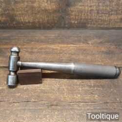 Unusual Vintage Cast Steel Ball Pein Hammer - Engineered Steel Handle
