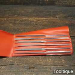 Vintage Stubbs 6 Assorted Set Of Needle Files In Case - Good Condition