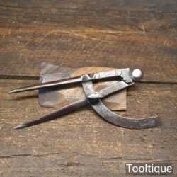 Vintage 6 ½” R. Timmins & Sons Cast Steel Square Winged Dividers - Good Condition