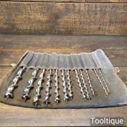 Vintage Set of 12 Ridgeway Spur Auger Bits 1" - 1/4" - Sharpened Ready To Use