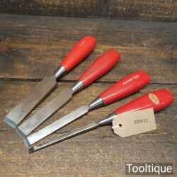 Vintage Set 4 Footprint Firmer Chisels ¼” - 1" Sharpened Honed Ready To Use