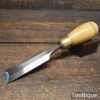 T26010 - Vintage I. Sorby carpenter’s 1 ³⁄₁₆” bevel edge palm chisel with ash handle in good used condition, fully refurbished sharpened and honed ready for use.