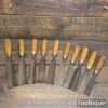 Rare Antique Set 10 Woodcarving W. Preston London Sculpting Gouge Chisels - Fully Refurbished