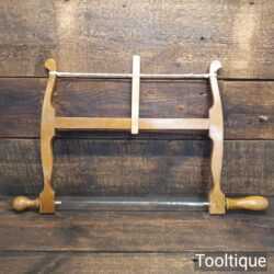 Vintage 14” Beechwood Bow Saw With Boxwood Tensioner - Good Condition