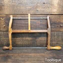 Vintage 12” Beechwood Bow Saw With Boxwood Tensioner - Good Condition