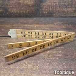 Vintage Schuil Holland No: 800374 Beechwood & Brass Imperial Folding Rule - Good Condition