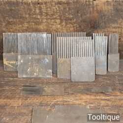Vintage Part Set 10 String Steel Graining Combs in Metal Box - Good Condition