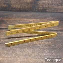 Vintage Langwood Brass Imperial & Metric Folding Rule - Good Condition