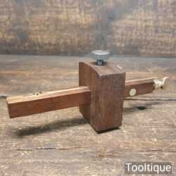 Vintage Rosewood & Brass Mortise Gauge Screw Adjustment - Good Condition