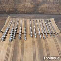 Vintage Set 13 Mixed Maker’s Spur Auger Bits 1" - 1/4" - Sharpened Ready To Use