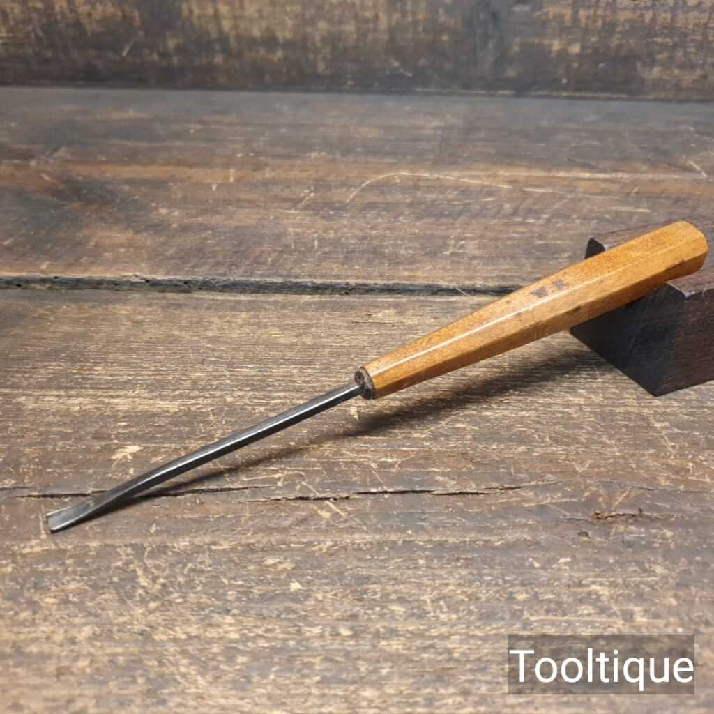 Vintage ³⁄₁₆” Woodcarving Gouge Chisel Beech Handle - Refurbished Sharpened