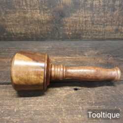 Handmade Wood Turned Reclaimed Old Lignum Vitae Mallet - London Plane Handle