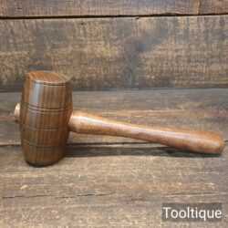 Multi-Purpose Lignum Vitae Barrel-Shaped Round-Faced Mallet - Beechwood Handle