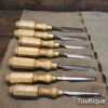 Vintage Set 7 No: Bevel Edge Chisels Hardwood London Pattern - Sharpened Honed