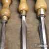 Vintage Set 7 No: Bevel Edge Chisels Hardwood London Pattern - Sharpened Honed