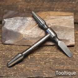 Vintage Plumbers Combination Taping, Reaming & Screwdriver Tool - Good Condition